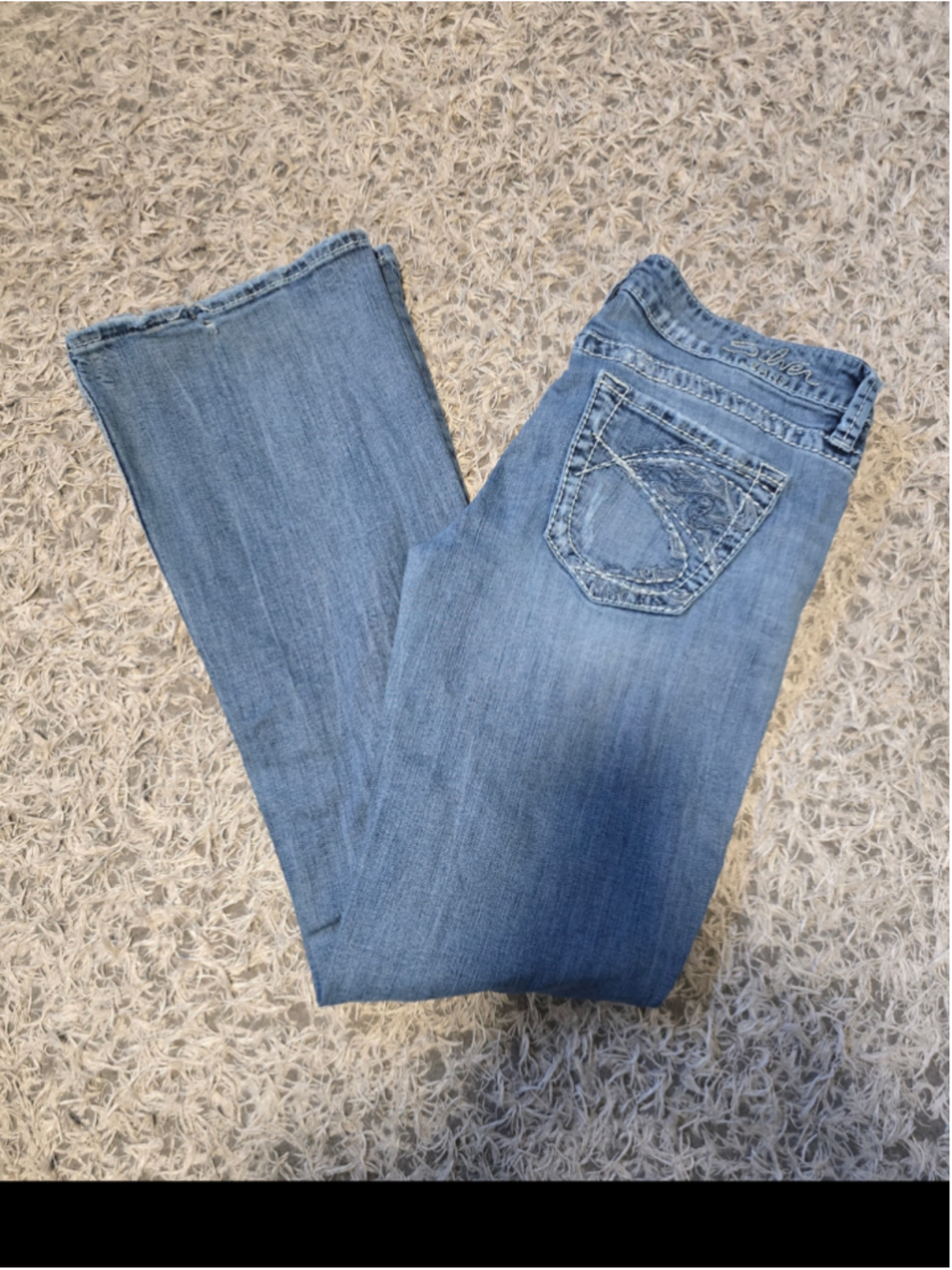Women's Silver Jeans Flare Leg Denim Pants Size 28 Blue